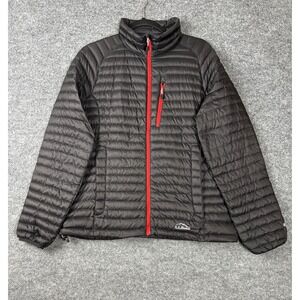 LL Bean Ultralight 850 Down Jacket‎ Women Size Medium Black Red Zip Puffer